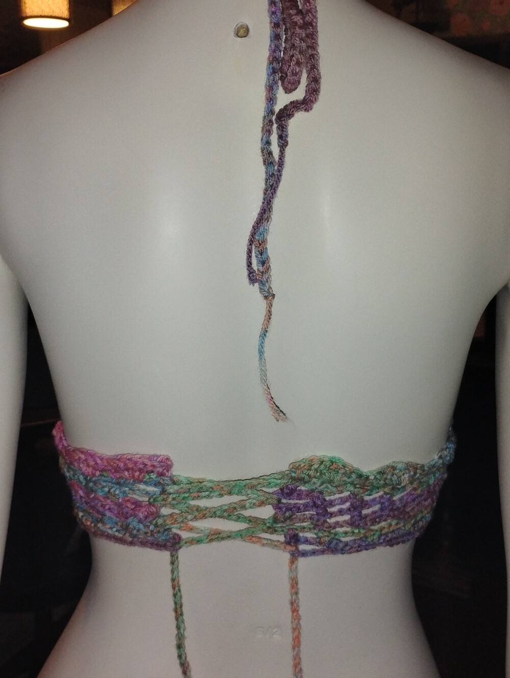 Handmade Multicolor Crochet Halter Top - Picture 3 of 10